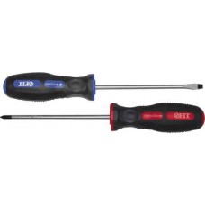 FIT 55116 Отвертка двухцвет.противоскол.ручка, CrV...