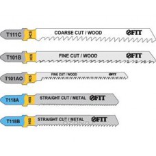 FIT 41011 Набор полотен для электролобзика, 5 шт (T111C; T101BR; T101AO; T118A; T118B)
